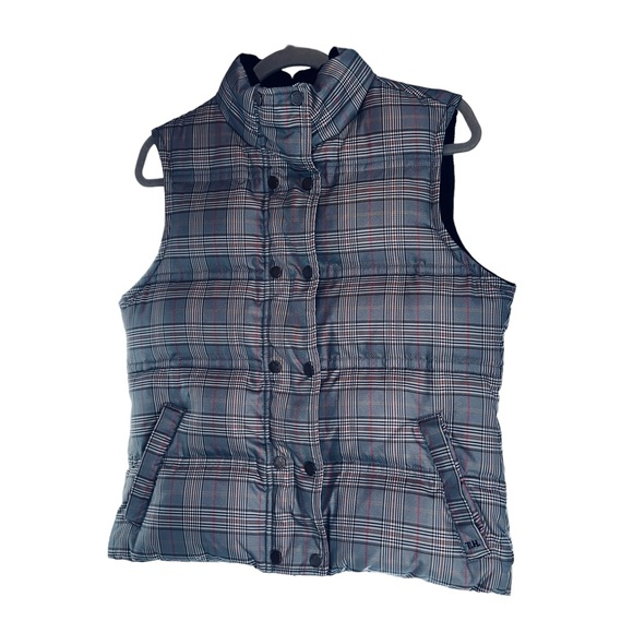 Tommy Hilfiger - Puffer Vest Gray Plaid Zipper Closure, Size: Large - Picture 4 of 16